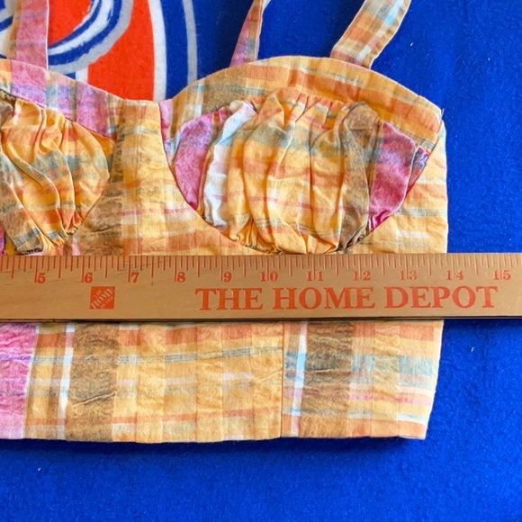 NWOT Free People Pink and Orange Cropped Corset Short Set in Size 4 - Picture 5 of 16